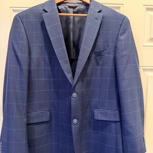 Tommy Hilfiger Navy Check Sport Coat 46R Classic Fit